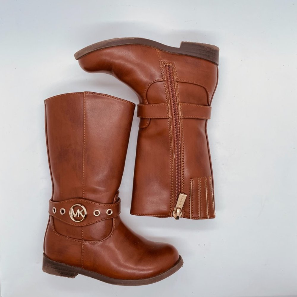 Michael Kors Girls Tall Cognac Boots Sz 7